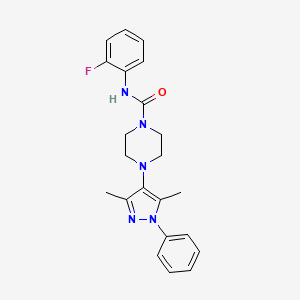 4-(3,5-dimethyl-1-phenyl-1H-pyrazol-4-yl)-N-(2-fluorophenyl)piperazine-1-carboxamide