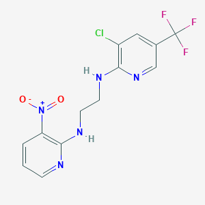molecular formula C13H11ClF3N5O2 B2946309 N~1~-[3-chloro-5-(trifluoromethyl)-2-pyridinyl]-N~2~-(3-nitro-2-pyridinyl)-1,2-ethanediamine CAS No. 338772-57-9