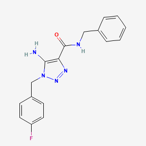 molecular formula C17H16FN5O B2946320 5-amino-N-benzyl-1-(4-fluorobenzyl)-1H-1,2,3-triazole-4-carboxamide CAS No. 892281-83-3