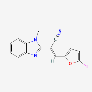 (E)-3-(5-iodofuran-2-yl)-2-(1-methylbenzimidazol-2-yl)prop-2-enenitrile