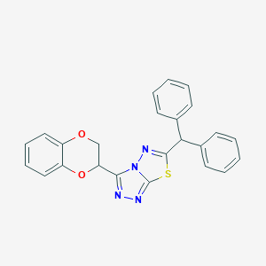 molecular formula C24H18N4O2S B294633 3-(2,3-Dihydro-1,4-benzodioxin-2-yl)-6-(diphenylmethyl)[1,2,4]triazolo[3,4-b][1,3,4]thiadiazole 