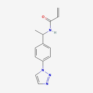 molecular formula C13H14N4O B2946338 N-[1-[4-(Triazol-1-yl)phenyl]ethyl]prop-2-enamide CAS No. 2411199-90-9