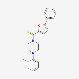 molecular formula C22H22N2OS B2946344 (5-苯基呋喃-2-基)(4-(邻甲苯基)哌嗪-1-基)甲硫酮 CAS No. 391890-75-8