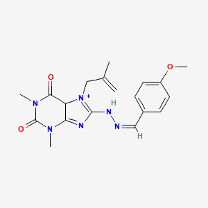 molecular formula C19H22N6O3 B2946346 8-[(2Z)-2-[(4-methoxyphenyl)methylidene]hydrazin-1-yl]-1,3-dimethyl-7-(2-methylprop-2-en-1-yl)-2,3,6,7-tetrahydro-1H-purine-2,6-dione CAS No. 374613-60-2