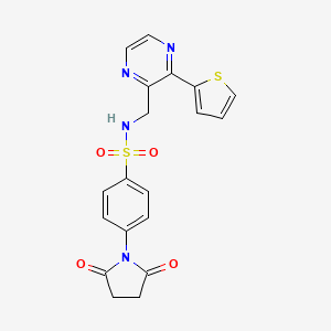 4-(2,5-dioxopyrrolidin-1-yl)-N-((3-(thiophen-2-yl)pyrazin-2-yl)methyl)benzenesulfonamide