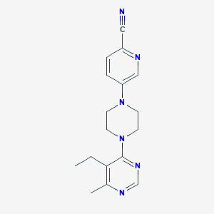 molecular formula C17H20N6 B2946355 5-[4-(5-Ethyl-6-methylpyrimidin-4-yl)piperazin-1-yl]pyridine-2-carbonitrile CAS No. 2380140-90-7