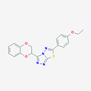 molecular formula C19H16N4O3S B294636 3-(2,3-Dihydro-1,4-benzodioxin-2-yl)-6-(4-ethoxyphenyl)[1,2,4]triazolo[3,4-b][1,3,4]thiadiazole 