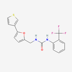 molecular formula C17H13F3N2O2S B2946360 1-((5-(Thiophen-3-yl)furan-2-yl)methyl)-3-(2-(trifluoromethyl)phenyl)urea CAS No. 2034565-64-3