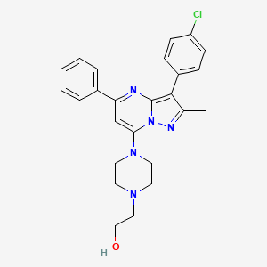 2-{4-[3-(4-Chlorophenyl)-2-methyl-5-phenylpyrazolo[1,5-a]pyrimidin-7-yl]piperazin-1-yl}ethanol