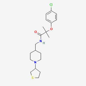 2-(4-chlorophenoxy)-2-methyl-N-((1-(tetrahydrothiophen-3-yl)piperidin-4-yl)methyl)propanamide