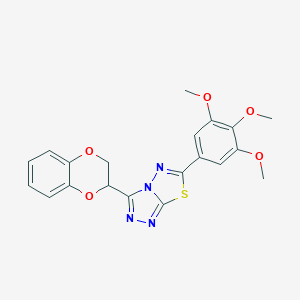 molecular formula C20H18N4O5S B294637 3-(2,3-Dihydro-1,4-benzodioxin-2-yl)-6-(3,4,5-trimethoxyphenyl)[1,2,4]triazolo[3,4-b][1,3,4]thiadiazole 