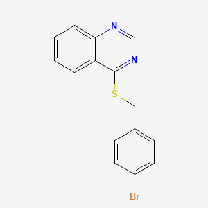 molecular formula C15H11BrN2S B2946371 4-((4-Bromobenzyl)thio)quinazoline CAS No. 721896-65-7