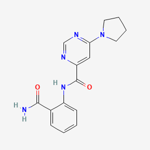 N-(2-carbamoylphenyl)-6-(pyrrolidin-1-yl)pyrimidine-4-carboxamide