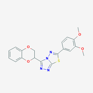 molecular formula C19H16N4O4S B294638 3-(2,3-Dihydro-1,4-benzodioxin-2-yl)-6-(3,4-dimethoxyphenyl)[1,2,4]triazolo[3,4-b][1,3,4]thiadiazole 