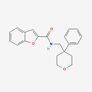 molecular formula C21H21NO3 B2946380 N-[(4-phenyloxan-4-yl)methyl]-1-benzofuran-2-carboxamide CAS No. 354993-14-9