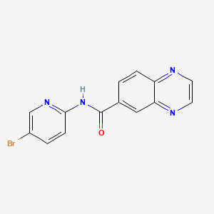 molecular formula C14H9BrN4O B2946391 N-(5-bromopyridin-2-yl)quinoxaline-6-carboxamide CAS No. 714207-11-1
