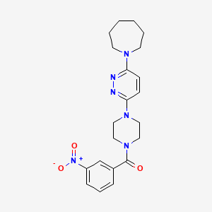 molecular formula C21H26N6O3 B2946400 (4-(6-(Azepan-1-yl)pyridazin-3-yl)piperazin-1-yl)(3-nitrophenyl)methanone CAS No. 898434-86-1