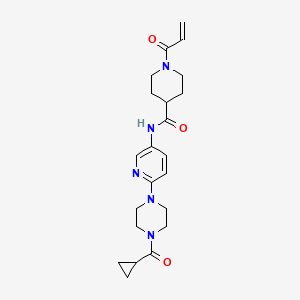 molecular formula C22H29N5O3 B2946404 N-[6-[4-(Cyclopropanecarbonyl)piperazin-1-yl]pyridin-3-yl]-1-prop-2-enoylpiperidine-4-carboxamide CAS No. 2361764-52-3