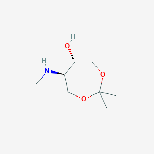 molecular formula C8H17NO3 B2946410 (5S,6R)-2,2-二甲基-6-(甲基氨基)-1,3-二噁戊环-5-醇 CAS No. 2470279-19-5