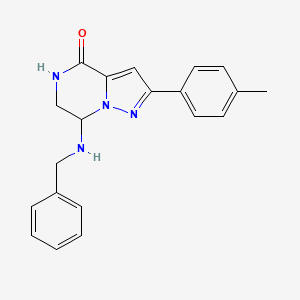 molecular formula C20H20N4O B2946411 7-(benzylamino)-2-(4-methylphenyl)-6,7-dihydropyrazolo[1,5-a]pyrazin-4(5H)-one CAS No. 2108189-68-8