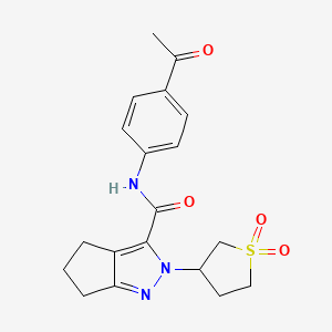 N-(4-acetylphenyl)-2-(1,1-dioxidotetrahydrothiophen-3-yl)-2,4,5,6-tetrahydrocyclopenta[c]pyrazole-3-carboxamide