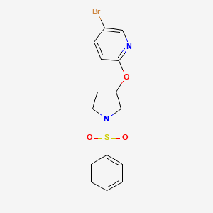 5-Bromo-2-((1-(phenylsulfonyl)pyrrolidin-3-yl)oxy)pyridine