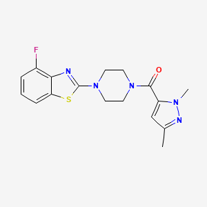 molecular formula C17H18FN5OS B2946424 (1,3-dimethyl-1H-pyrazol-5-yl)(4-(4-fluorobenzo[d]thiazol-2-yl)piperazin-1-yl)methanone CAS No. 1013808-94-0