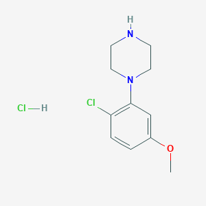 molecular formula C11H16Cl2N2O B2946428 1-(2-Chloro-5-methoxyphenyl)piperazine hydrochloride CAS No. 740806-44-4