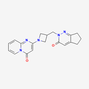 molecular formula C19H19N5O2 B2946431 2-[3-({3-oxo-2H,3H,5H,6H,7H-cyclopenta[c]pyridazin-2-yl}methyl)azetidin-1-yl]-4H-pyrido[1,2-a]pyrimidin-4-one CAS No. 2202430-25-7