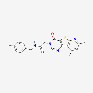 molecular formula C21H20N4O2S B2946462 2-(7,9-dimethyl-4-oxopyrido[3',2':4,5]thieno[3,2-d]pyrimidin-3(4H)-yl)-N-(4-methylbenzyl)acetamide CAS No. 946236-18-6