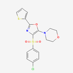 4-[4-(4-Chlorophenyl)sulfonyl-2-thiophen-2-yl-1,3-oxazol-5-yl]morpholine