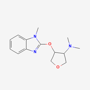 molecular formula C14H19N3O2 B2946465 N,N-dimethyl-4-[(1-methyl-1H-1,3-benzodiazol-2-yl)oxy]oxolan-3-amine CAS No. 2202518-94-1