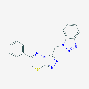 molecular formula C17H13N7S B294647 3-(1H-1,2,3-benzotriazol-1-ylmethyl)-6-phenyl-7H-[1,2,4]triazolo[3,4-b][1,3,4]thiadiazine 