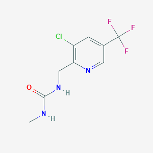 molecular formula C9H9ClF3N3O B2946472 1-{[3-Chloro-5-(trifluoromethyl)pyridin-2-yl]methyl}-3-methylurea CAS No. 2058814-55-2