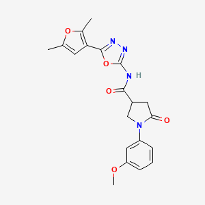 N-(5-(2,5-dimethylfuran-3-yl)-1,3,4-oxadiazol-2-yl)-1-(3-methoxyphenyl)-5-oxopyrrolidine-3-carboxamide