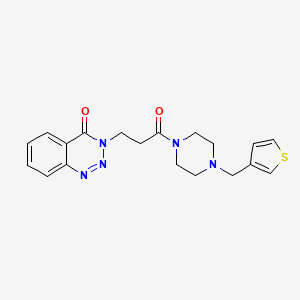 molecular formula C19H21N5O2S B2946480 3-(3-oxo-3-(4-(thiophen-3-ylmethyl)piperazin-1-yl)propyl)benzo[d][1,2,3]triazin-4(3H)-one CAS No. 1226451-66-6