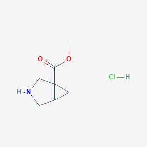 molecular formula C7H12ClNO2 B2946485 Methyl 3-azabicyclo[3.1.0]hexane-1-carboxylate hydrochloride CAS No. 1536392-01-4