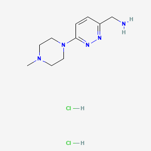 molecular formula C10H19Cl2N5 B2946489 [6-(4-Methylpiperazin-1-YL)pyridazin-3-YL]methanamine;2hcl CAS No. 2250243-21-9