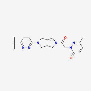molecular formula C21H28N6O2 B2946495 2-[2-[2-(6-Tert-butylpyridazin-3-yl)-1,3,3a,4,6,6a-hexahydropyrrolo[3,4-c]pyrrol-5-yl]-2-oxoethyl]-6-methylpyridazin-3-one CAS No. 2415628-39-4