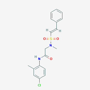N-(4-chloro-2-methylphenyl)-2-[methyl-[(E)-2-phenylethenyl]sulfonylamino]acetamide
