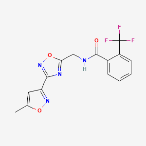 N-((3-(5-methylisoxazol-3-yl)-1,2,4-oxadiazol-5-yl)methyl)-2-(trifluoromethyl)benzamide