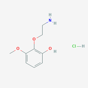 molecular formula C9H14ClNO3 B2946508 2-(2-Aminoethoxy)-3-methoxyphenol;hydrochloride CAS No. 2413904-42-2