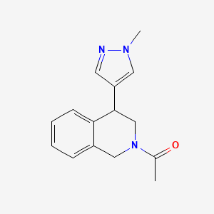 molecular formula C15H17N3O B2946509 1-(4-(1-methyl-1H-pyrazol-4-yl)-3,4-dihydroisoquinolin-2(1H)-yl)ethanone CAS No. 2320383-34-2