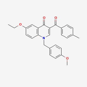 6-Ethoxy-1-[(4-methoxyphenyl)methyl]-3-(4-methylbenzoyl)quinolin-4-one