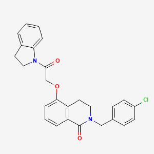 molecular formula C26H23ClN2O3 B2946527 2-(4-chlorobenzyl)-5-(2-(indolin-1-yl)-2-oxoethoxy)-3,4-dihydroisoquinolin-1(2H)-one CAS No. 850906-62-6