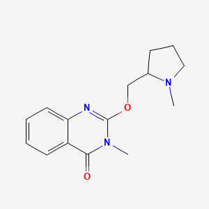 molecular formula C15H19N3O2 B2946530 3-Methyl-2-[(1-methylpyrrolidin-2-yl)methoxy]-3,4-dihydroquinazolin-4-one CAS No. 2201202-06-2