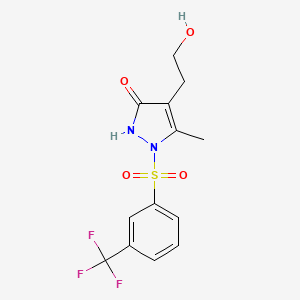 4-(2-hydroxyethyl)-5-methyl-1-{[3-(trifluoromethyl)phenyl]sulfonyl}-1,2-dihydro-3H-pyrazol-3-one