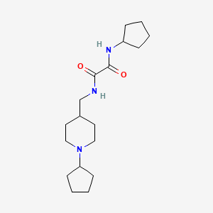 molecular formula C18H31N3O2 B2946550 N1-cyclopentyl-N2-((1-cyclopentylpiperidin-4-yl)methyl)oxalamide CAS No. 953199-82-1