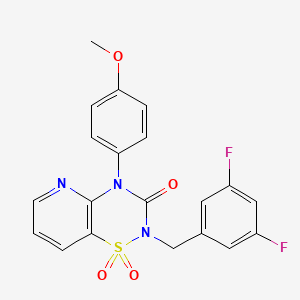 molecular formula C20H15F2N3O4S B2946560 2-(3,5-difluorobenzyl)-4-(4-methoxyphenyl)-2H-pyrido[2,3-e][1,2,4]thiadiazin-3(4H)-one 1,1-dioxide CAS No. 1251613-30-5