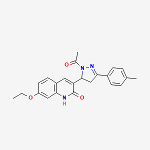 3-(1-acetyl-3-(p-tolyl)-4,5-dihydro-1H-pyrazol-5-yl)-7-ethoxyquinolin-2(1H)-one